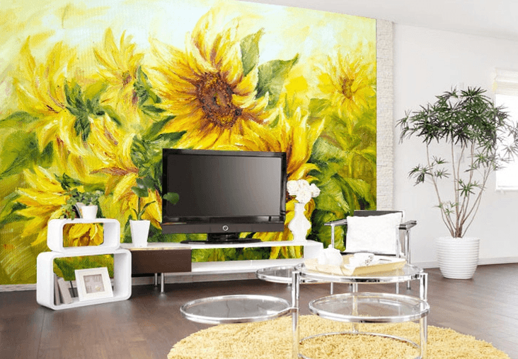 Waying Sunflowers Wallpaper AJ Wallpaper 