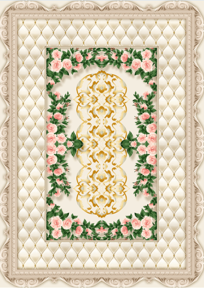 3D Roses And Pattern Floor Mural Wallpaper AJ Wallpaper 2 