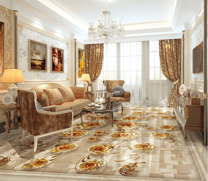 3D Metal Blossoms Floor Mural Wallpaper AJ Wallpaper 2 