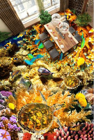3D Big Coral 100 Floor Mural Wallpaper AJ Wallpaper 2 