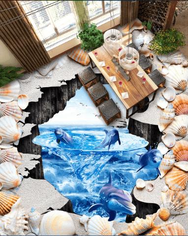3D Sea Hole Floor Mural Wallpaper AJ Wallpaper 2 