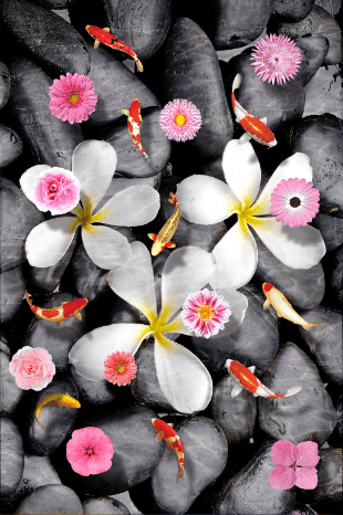 3D White Flowers Floor Mural Wallpaper AJ Wallpaper 2 
