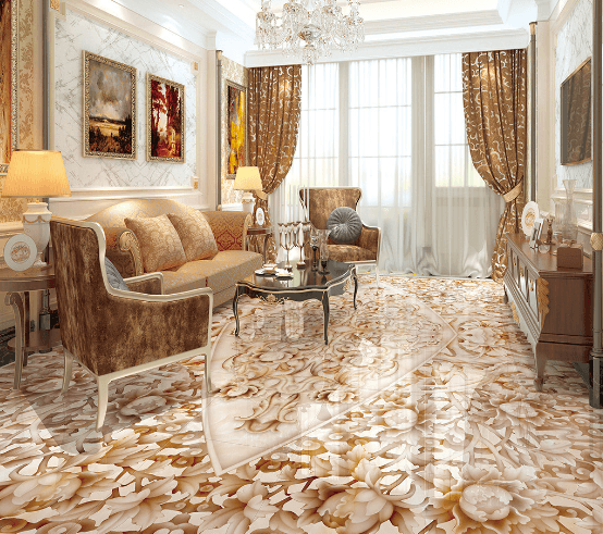 3D Peony Pattern Floor Mural Wallpaper AJ Wallpaper 2 