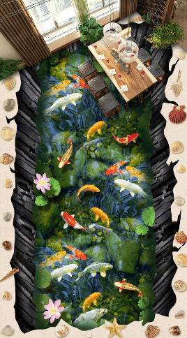 3D Fish Tank 081 Floor Mural Wallpaper AJ Wallpaper 2 