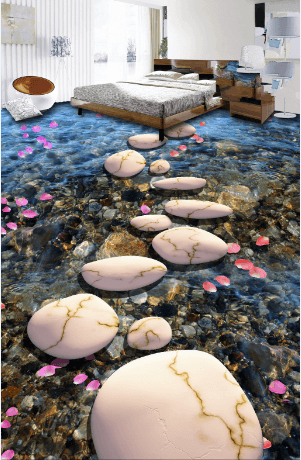 3D Stones Road Floor Mural Wallpaper AJ Wallpaper 2 