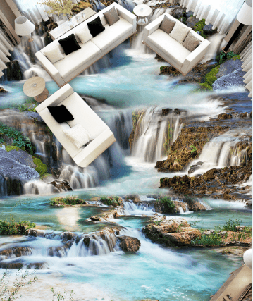 3D Waterfalls Scenery Floor Mural Wallpaper AJ Wallpaper 2 