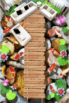 3D Wood Hanging Bridge Floor Mural Wallpaper AJ Wallpaper 2 