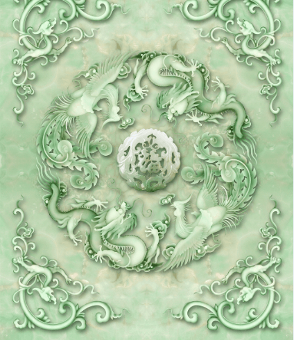 3D Jade Carving Floor Mural Wallpaper AJ Wallpaper 2 