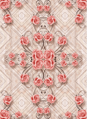 3D Rose Blossoms Floor Mural Wallpaper AJ Wallpaper 2 