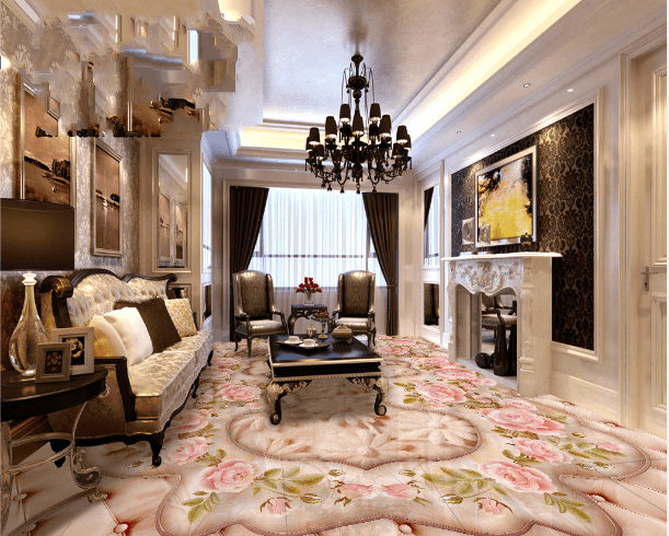 3D Pink Flowers Pattern Floor Mural Wallpaper AJ Wallpaper 2 