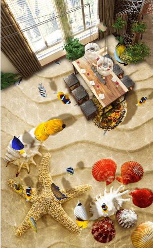 3D Lovely Beach Floor Mural Wallpaper AJ Wallpaper 2 