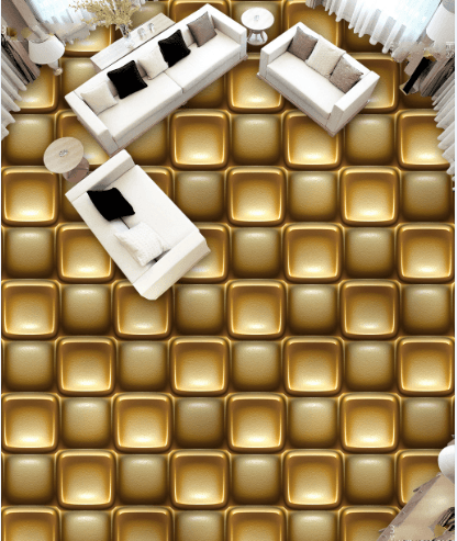 3D Square Brown 054 Floor Mural Wallpaper AJ Wallpaper 2 