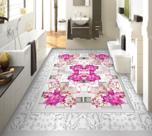 3D Elegant Flower Rattan Floor Mural Wallpaper AJ Wallpaper 2 
