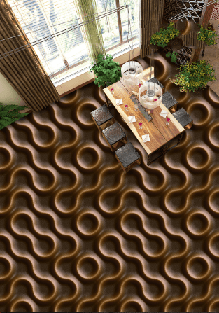 3D Brown Lines 047 Floor Mural Wallpaper AJ Wallpaper 2 