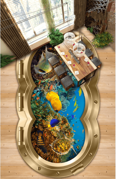 3D Window Of Ocean Floor Mural Wallpaper AJ Wallpaper 2 