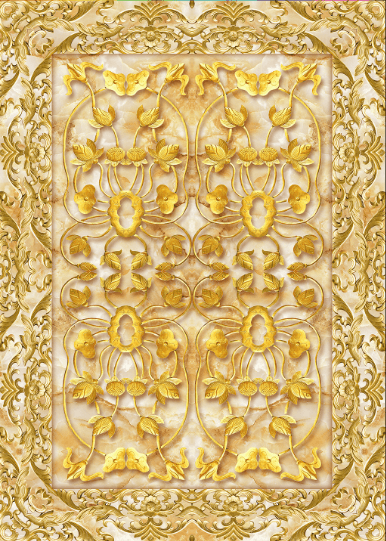 3D Golden Pattern Floor Mural Wallpaper AJ Wallpaper 2 