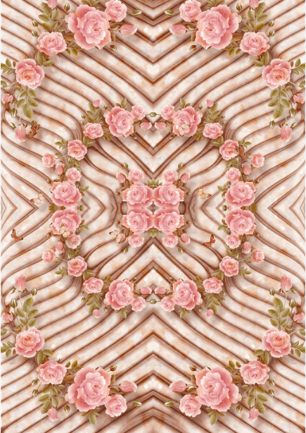 3D Flowers And Stripe Floor Mural Wallpaper AJ Wallpaper 2 