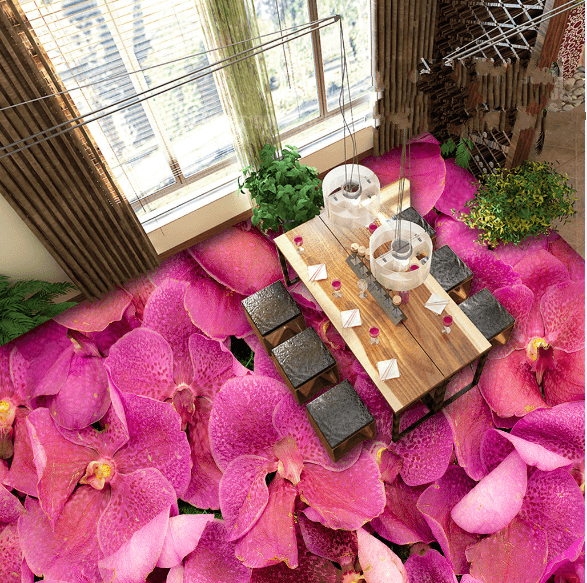 3D Red Blossoms Floor Mural Wallpaper AJ Wallpaper 2 