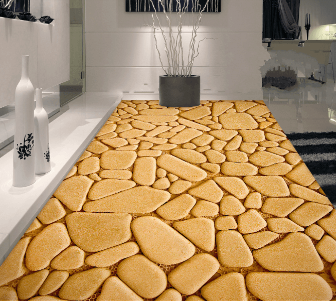 3D Flat Stones Floor Mural Wallpaper AJ Wallpaper 2 