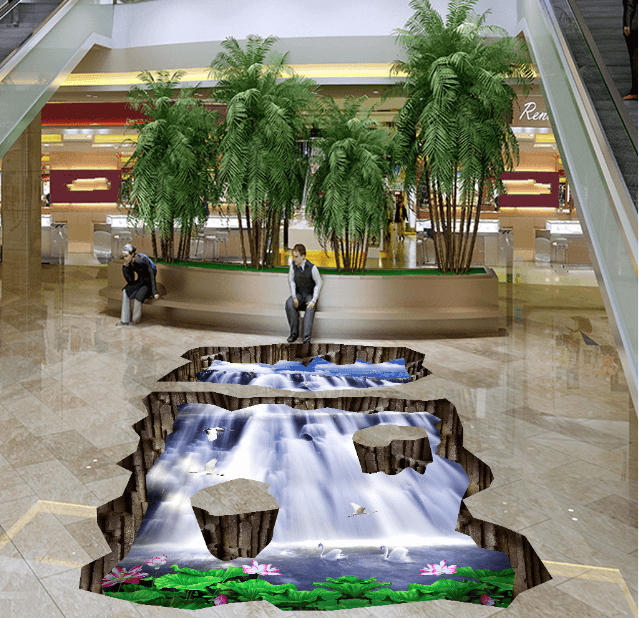3D Great Waterfall Floor Mural Wallpaper AJ Wallpaper 2 