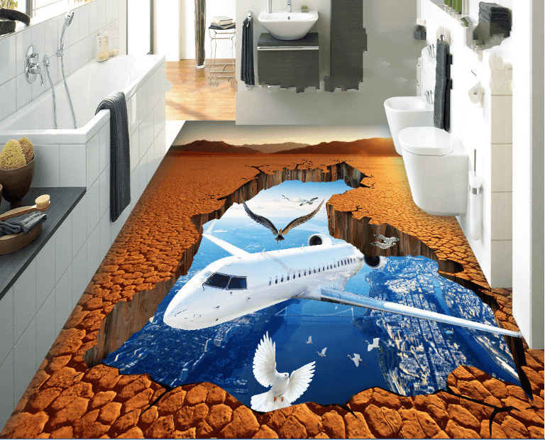 3D Plane Floor Mural Wallpaper AJ Wallpaper 2 