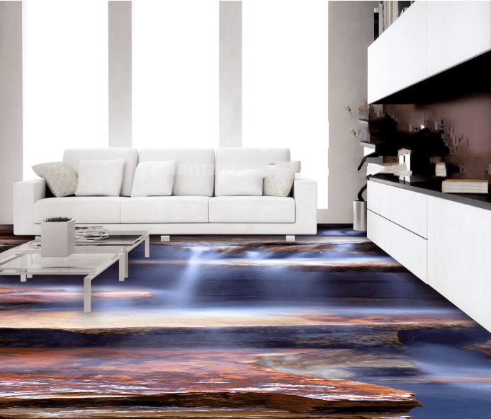 3D Water Stone Floor Mural Wallpaper AJ Wallpaper 2 