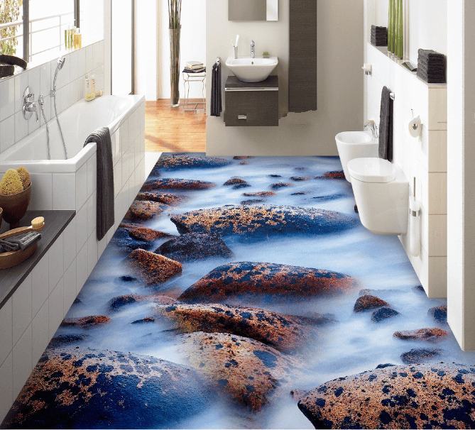 3D Mottled Stones Floor Mural Wallpaper AJ Wallpaper 2 