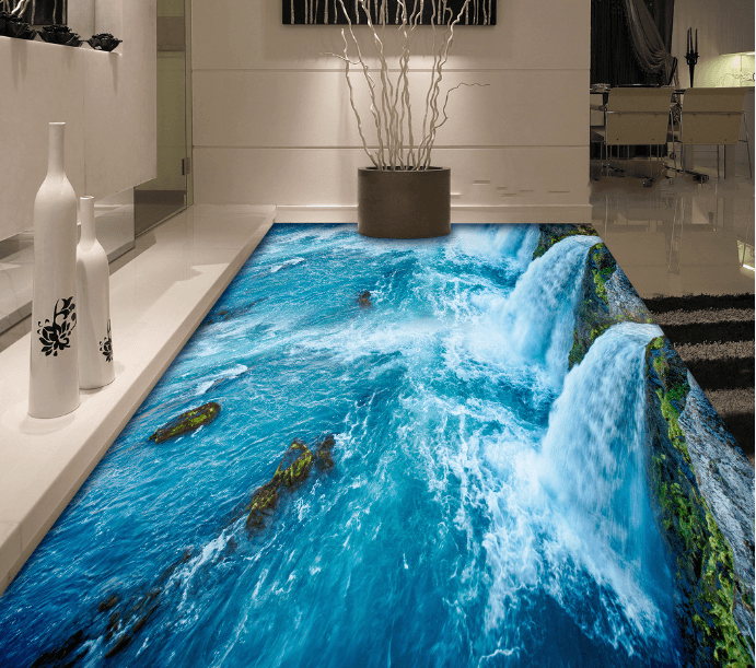 3D Rapids 125 Floor Mural Wallpaper AJ Wallpaper 2 