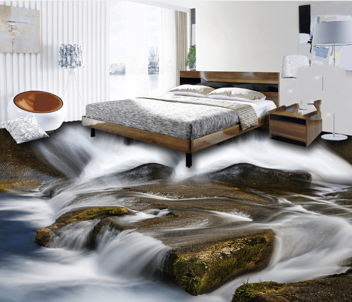 3D Small River 124 Floor Mural Wallpaper AJ Wallpaper 2 
