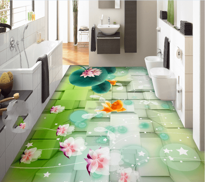 3D Romantic Flowers Floor Mural Wallpaper AJ Wallpaper 2 