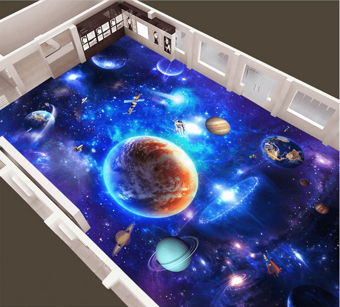3D Bright Space Floor Mural Wallpaper AJ Wallpaper 2 