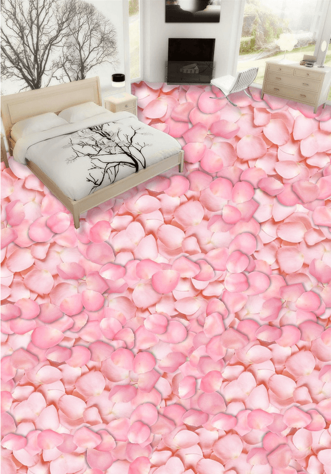 3D Pink Petals Floor Mural Wallpaper AJ Wallpaper 2 