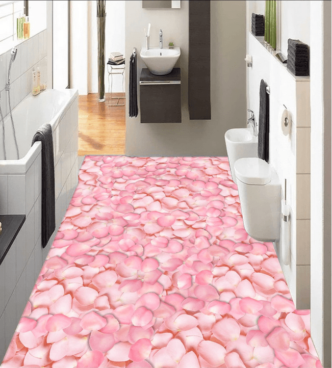3D Pink Petals Floor Mural Wallpaper AJ Wallpaper 2 
