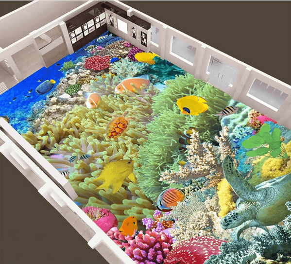 3D Beautiful Corals Floor Mural Wallpaper AJ Wallpaper 2 