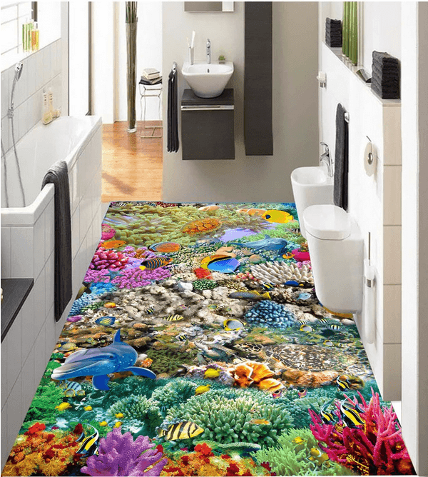 3D Bright Colorful Sea Floor Mural Wallpaper AJ Wallpaper 2 