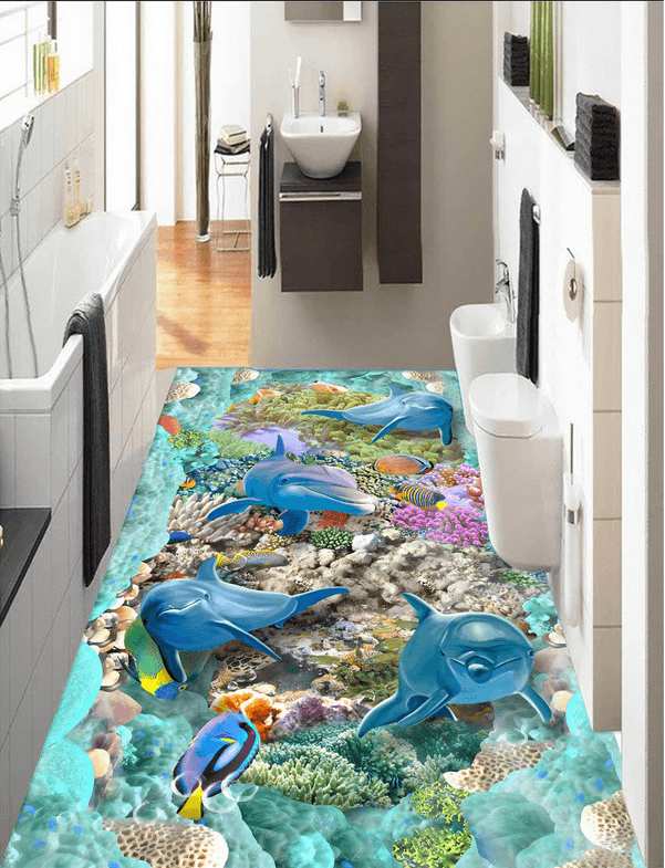 3D Dazzling Ocean Floor Mural Wallpaper AJ Wallpaper 2 