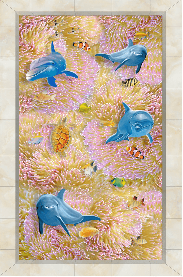 3D Colorful Corals Floor Mural Wallpaper AJ Wallpaper 2 