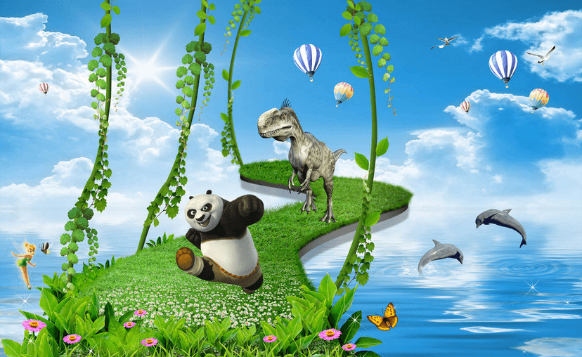 Panda With Dinosaur Wallpaper AJ Wallpaper 2 