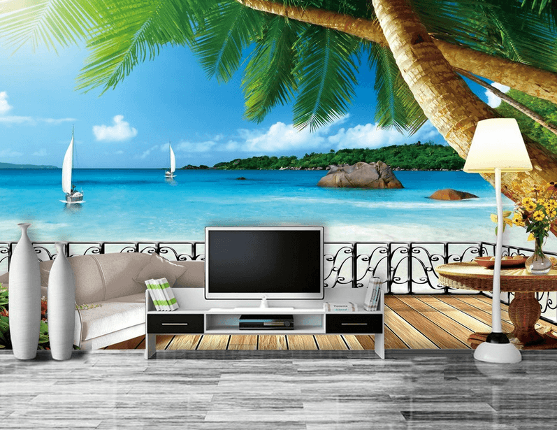 Beach Balcony Wallpaper AJ Wallpaper 