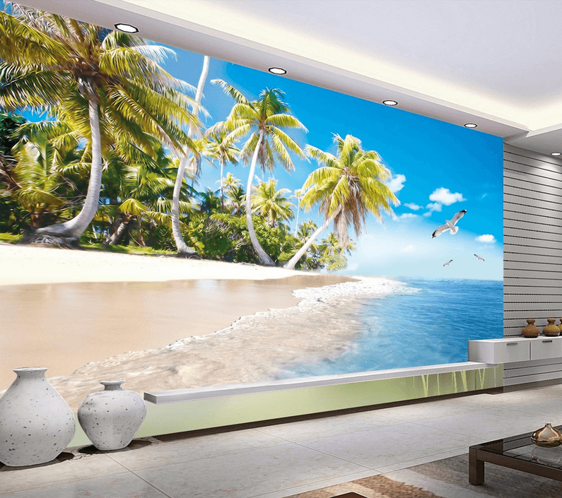 Seaside Coconut Forest Wallpaper AJ Wallpaper 2 