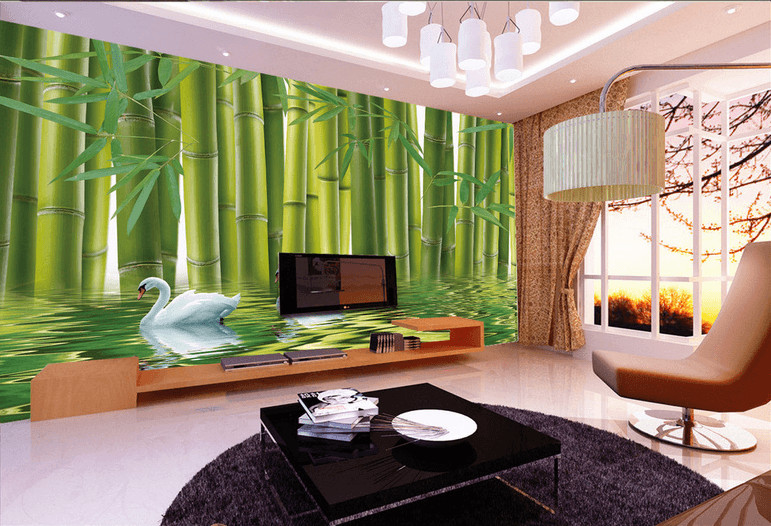 Bamboo Forest Swans Wallpaper AJ Wallpaper 