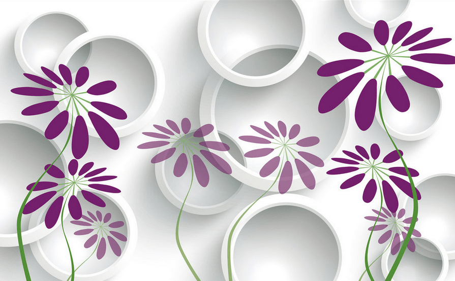 Purple Flowers Patterns Wallpaper AJ Wallpaper 