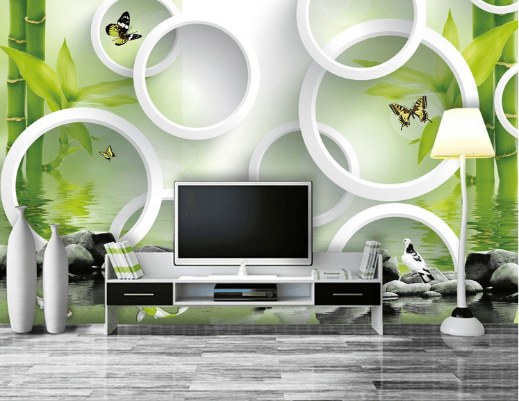 Pure Bamboos And Circles Wallpaper AJ Wallpaper 