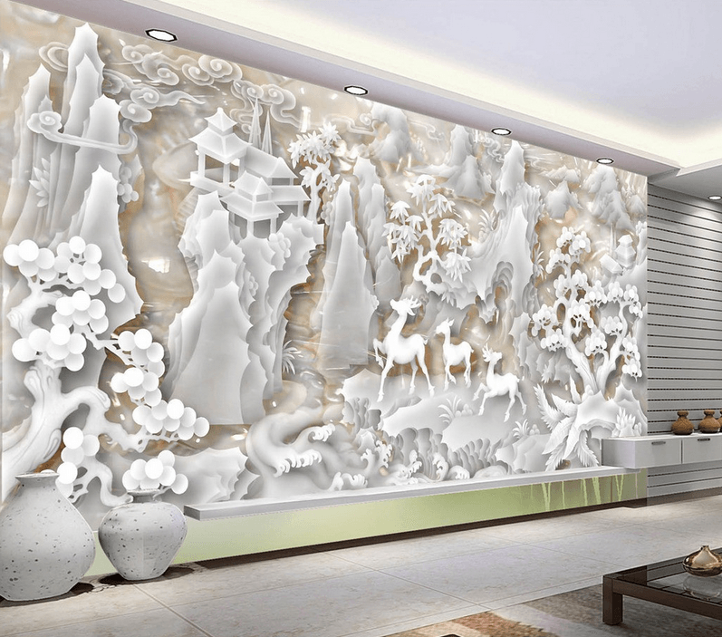 White Jade Carving Wallpaper AJ Wallpaper 
