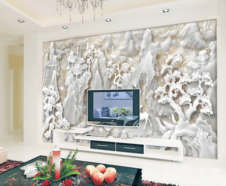 White Jade Carving Wallpaper AJ Wallpaper 