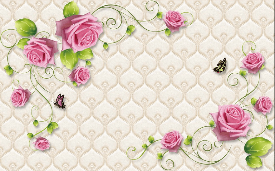 Roses And Patterns Wallpaper AJ Wallpaper 