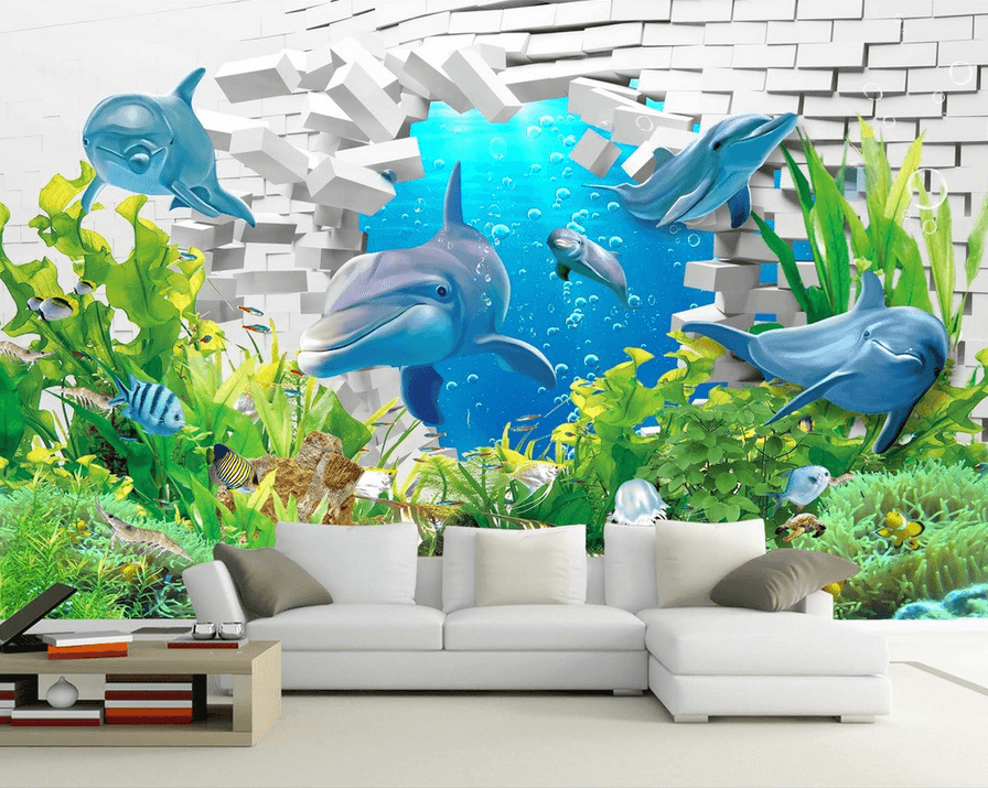 Dolphins And Bricks Wallpaper AJ Wallpaper 