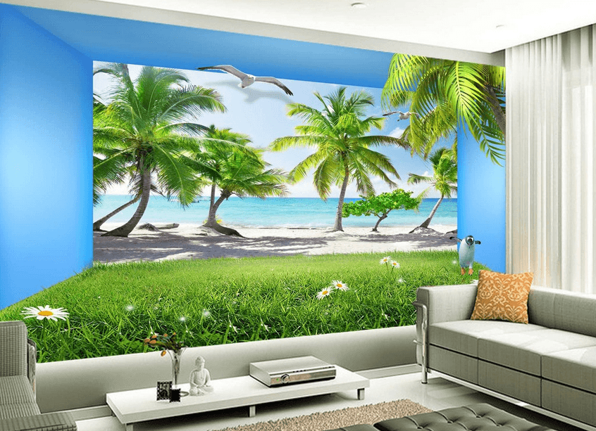 Beach And Grassland Wallpaper AJ Wallpaper 