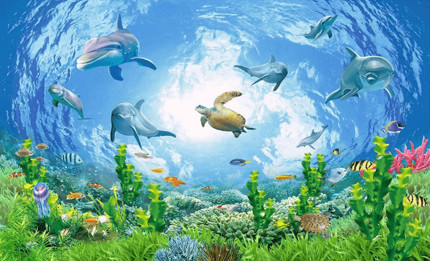 Ocean Freely Fishes Wallpaper AJ Wallpaper 