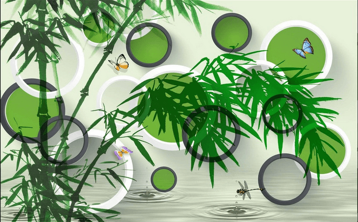 Bamboos And Insects Wallpaper AJ Wallpaper 